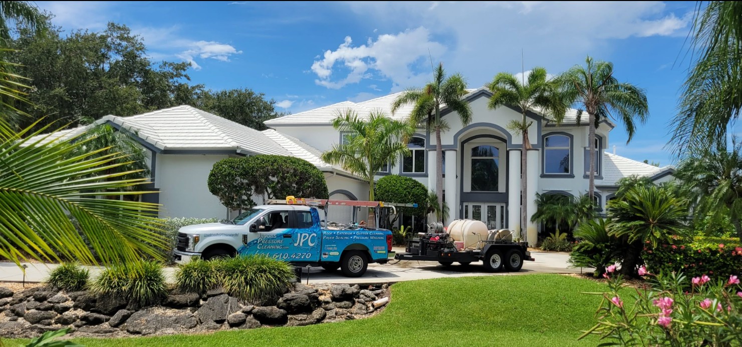 Pressure washing service in Brevard County, FL — soft-wash roof, paver, and house cleaning