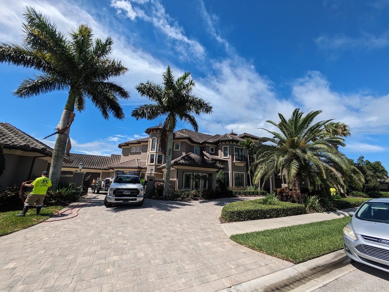 Pressure washing services in Brevard County, FL — soft-wash roof, house, paver, and driveway cleaning